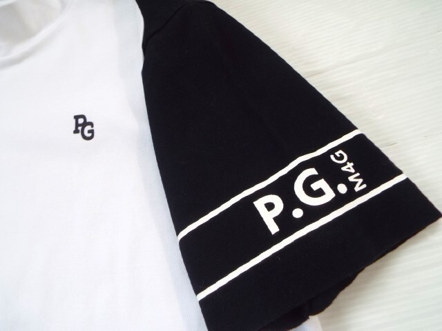 ★美品★PEARLY GATES パーリーゲイツ / PG89 M4G ロゴプリント モックネックシャツ バスケットチェック / サイズ６_画像2