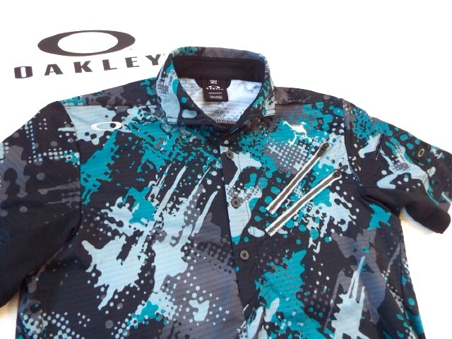 ★超美品★OAKLEY オークリー / スカル NOISY TONE グラフィック プルオーバーシャツサイズ DRY・UV / サイズＭ/JPN_画像4