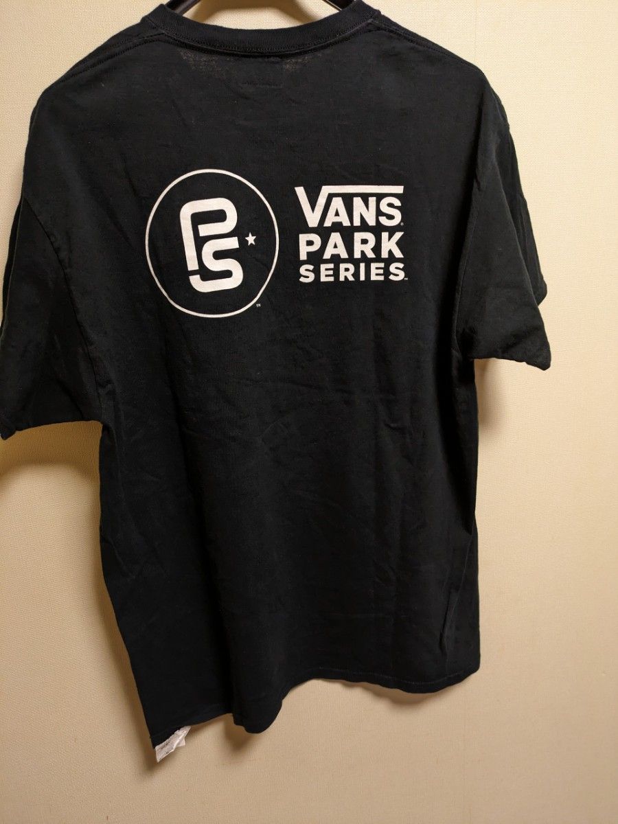 VANS ロゴ 半袖 Tシャツ　モノトーン　Lサイズ　バクプリ