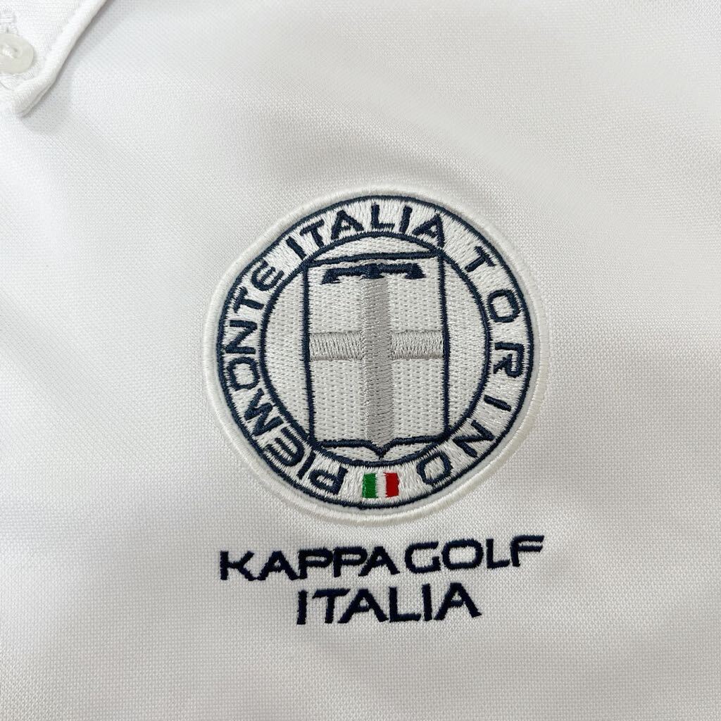 Kappa GOLF ITALIA カッパゴルフ　ゴルフウェア　半袖　ボタンダウンシャツ　ホワイト 白　メンズ　Lサイズ　吸水速乾 ゴルフシャツ_画像3