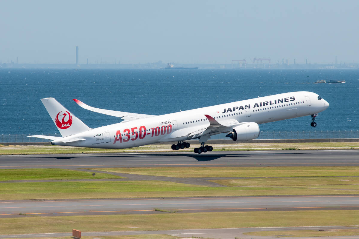 飛行機 デジタル 画像 JAL A350-1000 ロゴ入り 4_画像1