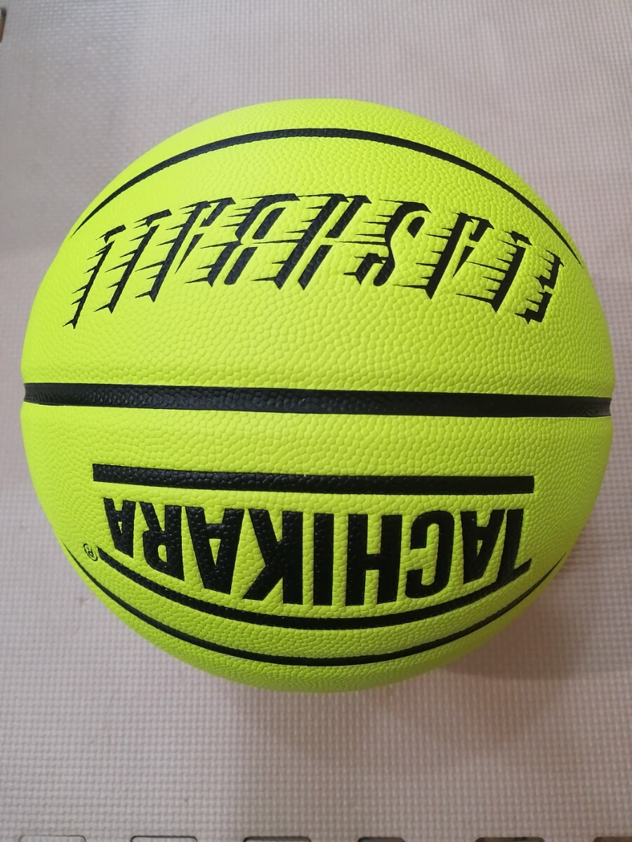 新品 バスケットボール 7号 合成皮革「TACHIKARA タチカラ FLASHBALL フラッシュボール ネオンイエロー」(検) molten MIKASA SPALDING_画像3