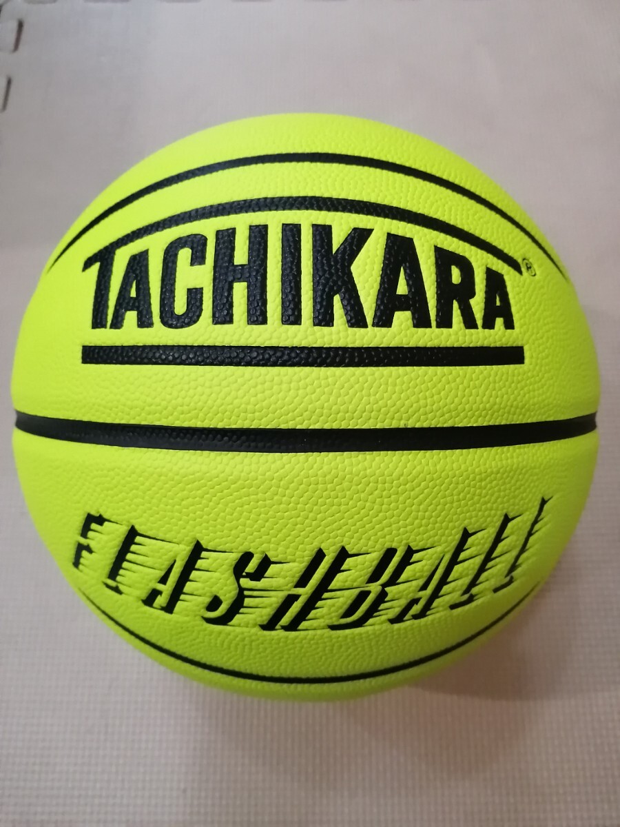 新品 バスケットボール 7号 合成皮革「TACHIKARA タチカラ FLASHBALL フラッシュボール ネオンイエロー」(検) molten MIKASA SPALDING_画像1