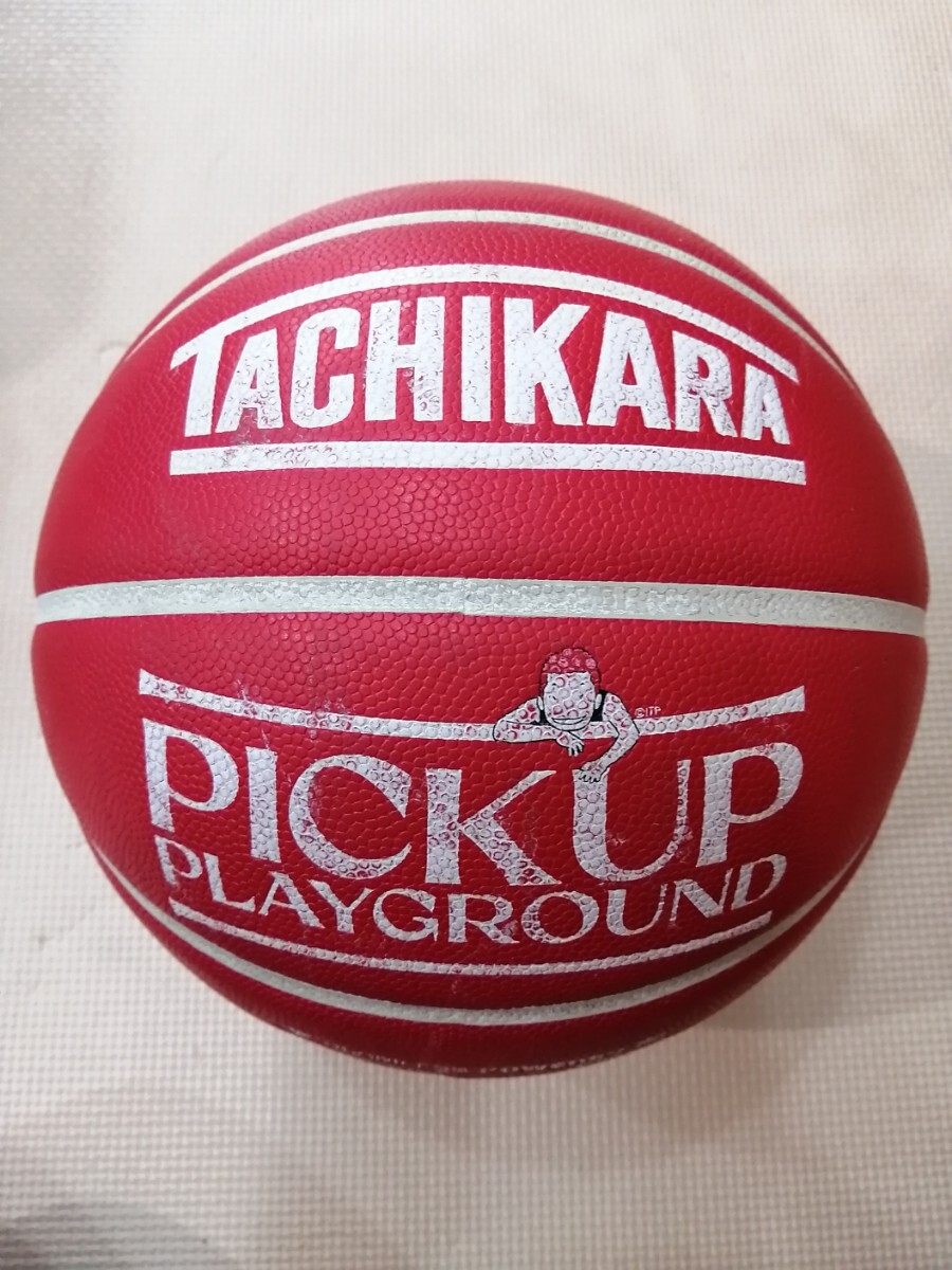 使用品 バスケットボール 7号 合成皮革「TACHIKARA タチカラ PICKUP PLAYGROUND RED/WHITE」検) 桜木花道 SLAMDUNK molten MIKASA SPALDING_画像3