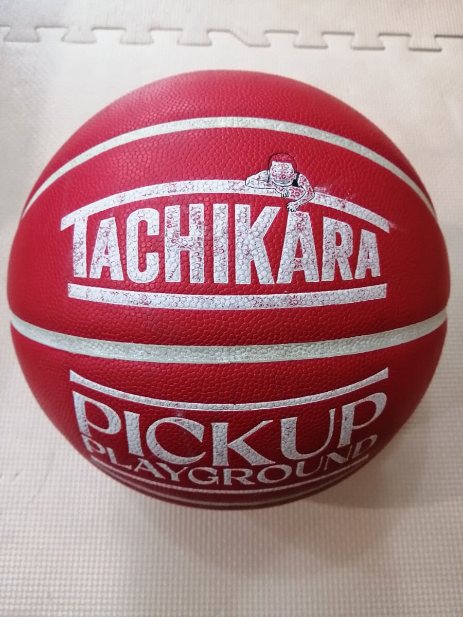 使用品 バスケットボール 7号 合成皮革「TACHIKARA タチカラ PICKUP PLAYGROUND RED/WHITE」検) 桜木花道 SLAMDUNK molten MIKASA SPALDING_画像1