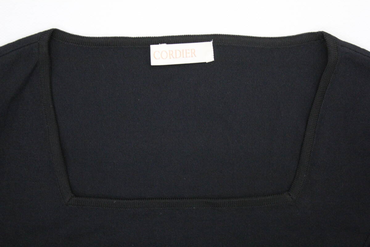 CORDIER　コルディア　スクエアネックTシャツ　黒　42(XLサイズ相当)　レディース　01_画像6