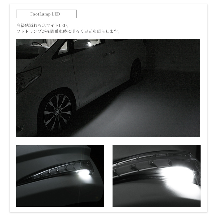 エスティマ 50系 流れる ウインカー シーケンシャル ドアミラー ホワイト LED サイドミラー ウィンカー ACR5# GSR5# AHR20W 塗装済 AVEST_画像6