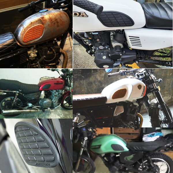 汎用バイク サイドニーパッド タンクパット ニーグリップパッド カスタム ヤマハ SR400 TW225 XSR155 XSR700/900 BOLT XJR400/1300