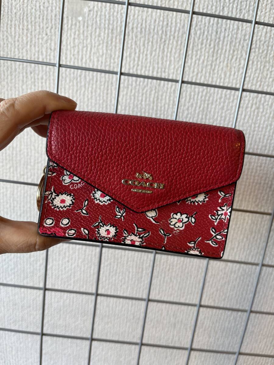 【COACH】花柄コインケース　定期入れ&名刺入れコーチ　_画像1