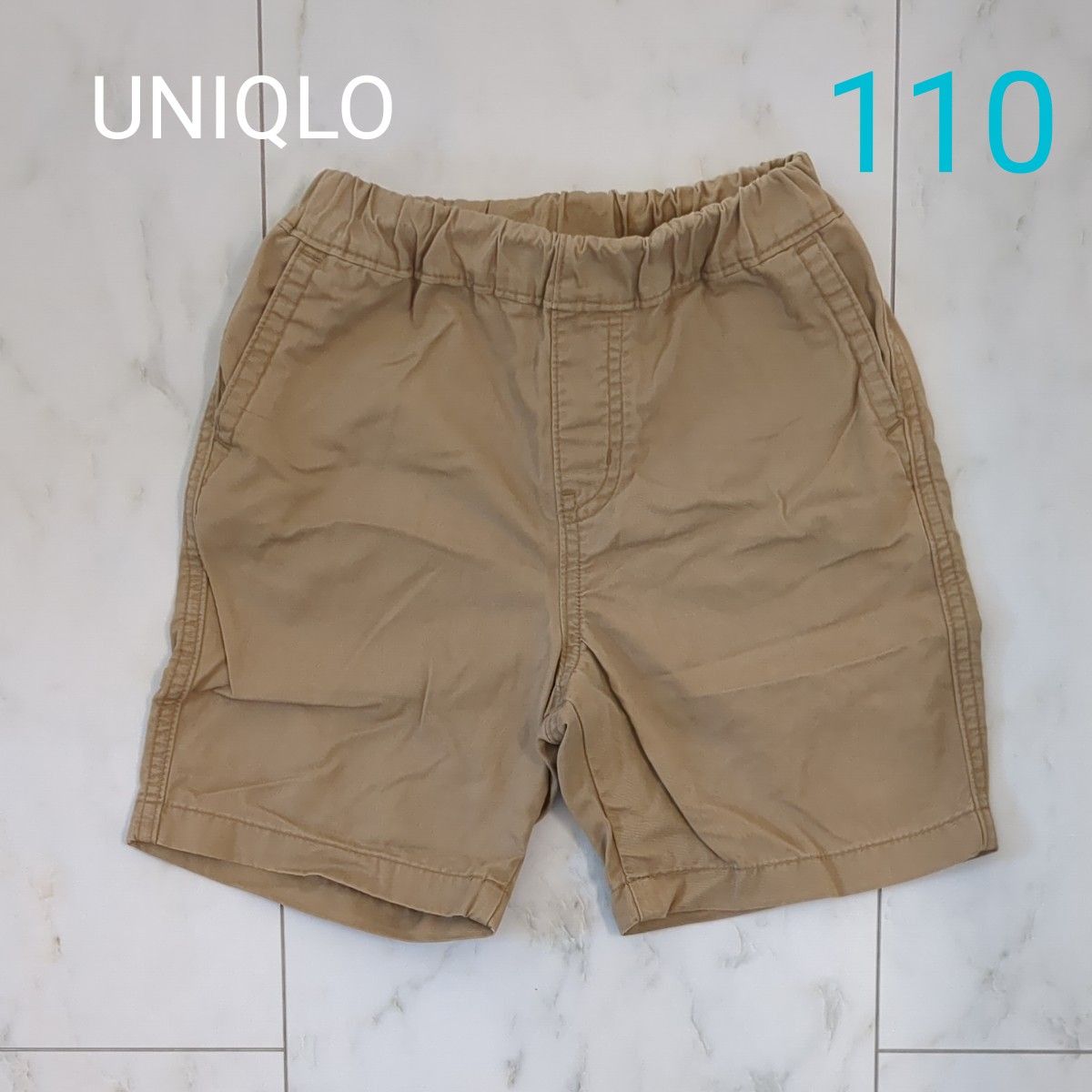 110cm UNIQLO ハーフパンツ キッズ ベージュ ショートパンツ 半ズボン 短パン 男の子 女の子