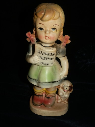 昭和レトロ 譜面の女の子人形 1960~70年代　アンティーク 陶器_画像1
