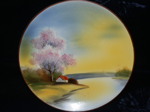  Old Noritake export for scenery pattern 16cm plate 