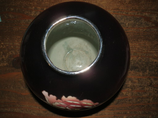 七宝焼　花瓶　牡丹花　昭和レトロ　高さ17,5cm_画像4