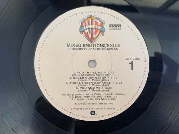 米 エグザイル EXILE / MIXED EMOTIONS US盤 WARNER BSK3205 マイク・チャップマン AOR Free Soul_画像4
