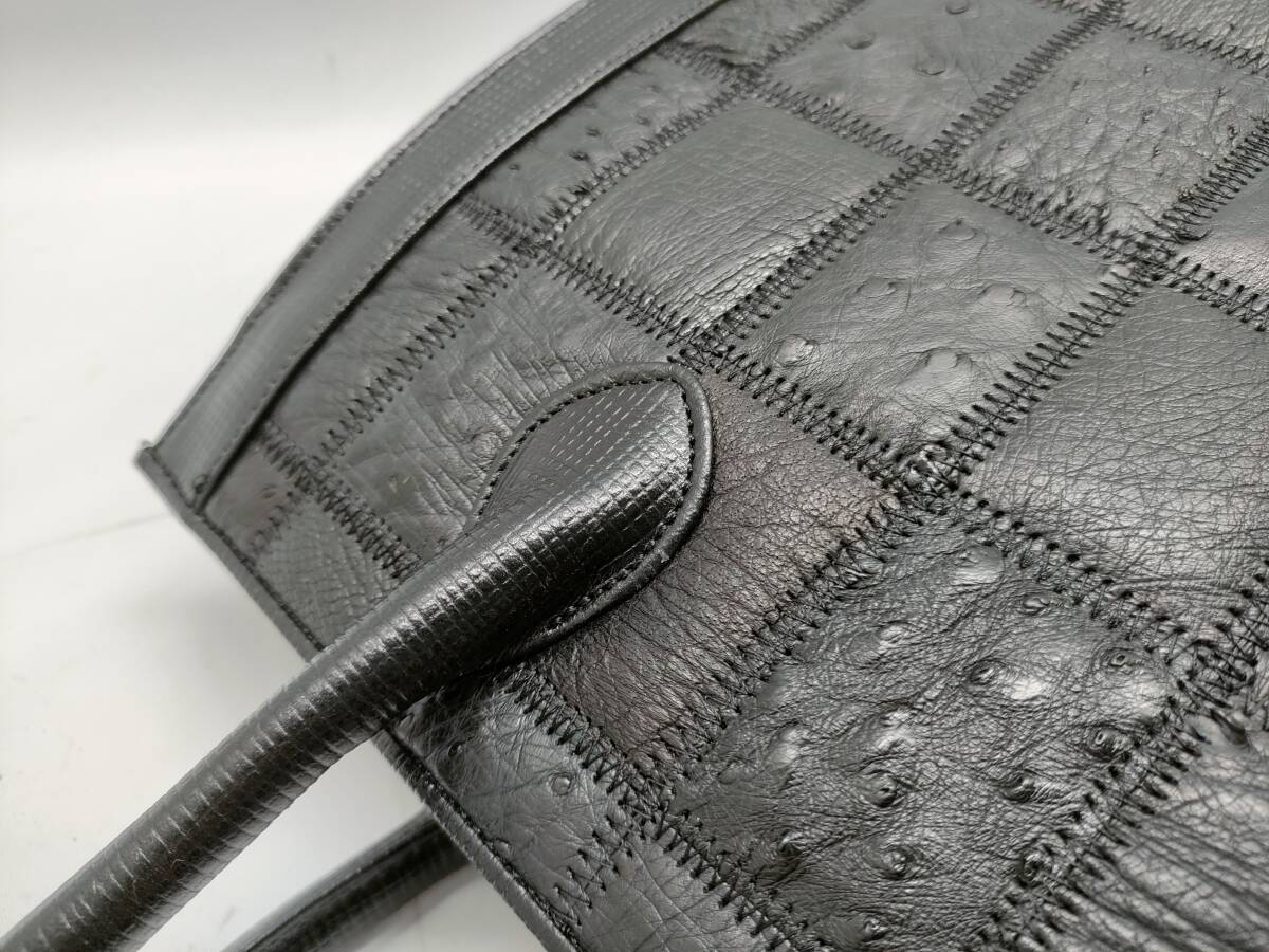 1 иен прекрасный товар крокодил лоскутное шитье ручная сумочка черный BN743