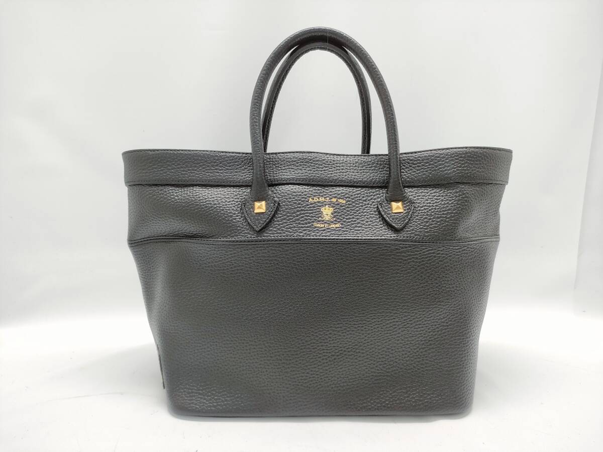 1 иен прекрасный товар ADMJ кожа ручная сумочка черный BN760