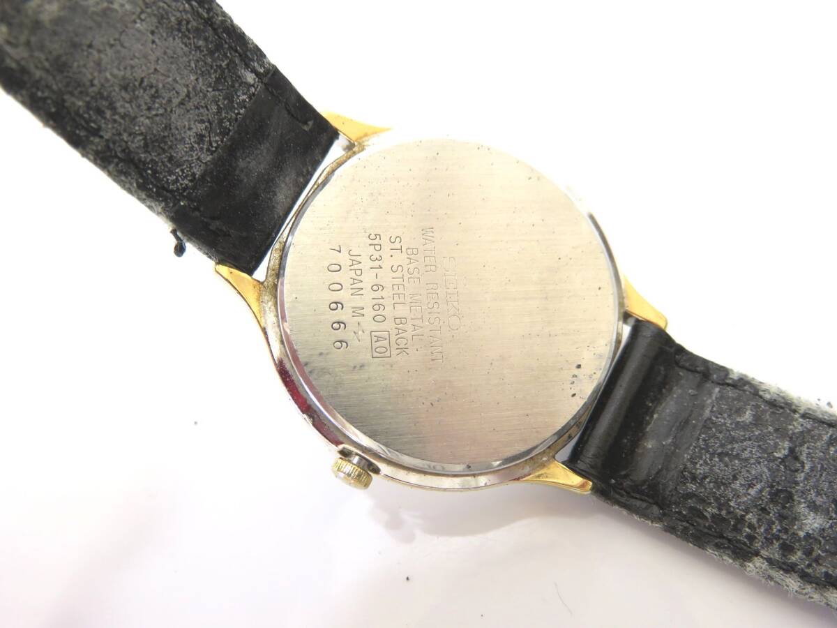 1円 ジャンク品 セイコー V111-0AC0 5P31-6160 レディース腕時計 セット BV219の画像6