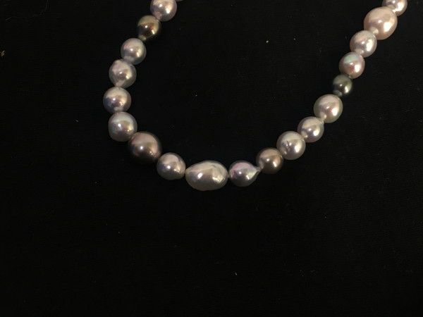 1円 美品 真珠 パール アクセサリー デザイン ネックレス EV422_画像1