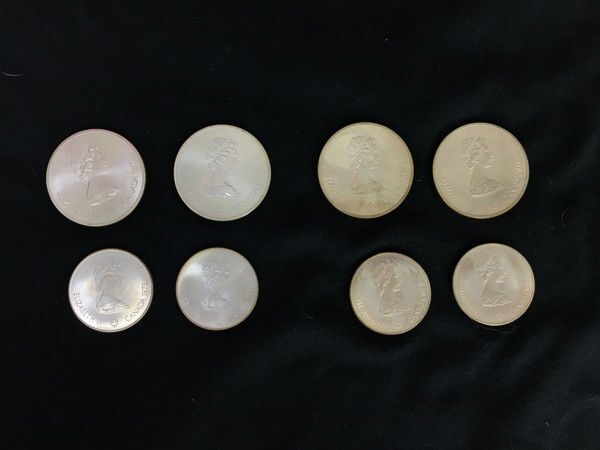 1円 カナダオリンピック記念硬貨 1976年 銀貨 硬貨 セット EV531の画像1