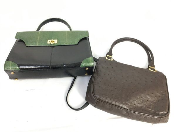 1 jpy with defect contains Ostrich other handbag shoulder bag second bag . summarize large amount set EV574