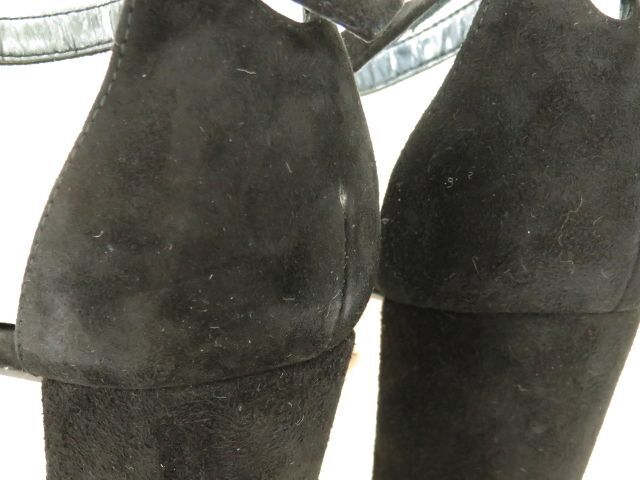 1円 STUART WEITZMAN スチュートワイツマン スエード サンダル size36 1/2 ブラック EQ453_画像7