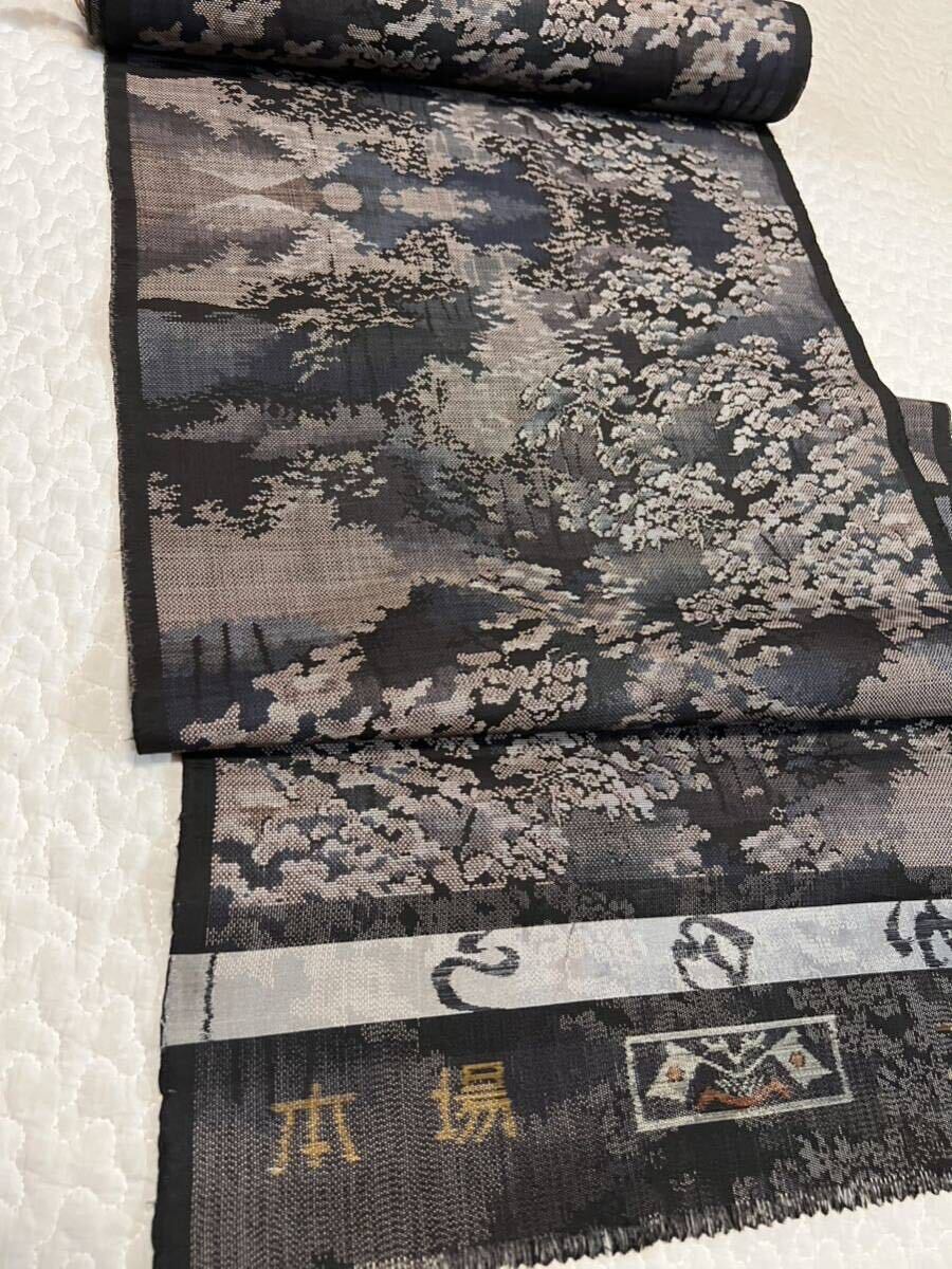  замечательная вещь ткань подлинный Ooshima эпонж оригинальный шелк тканый предмет кимоно ткань шелк 100% старый плата . цвет ...