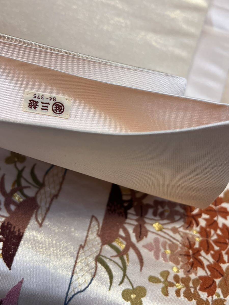 逸品 帯 西湖帯 三越 杭州刺繍 希少品 正絹 袋帯 きもの _画像6