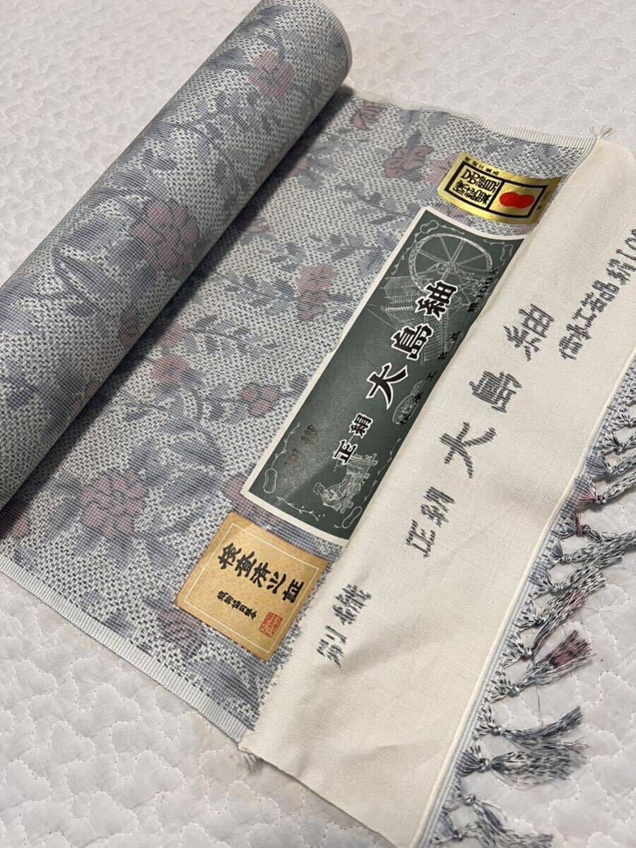 逸品 反物 大島紬 正絹 伝統工芸品 絹100% 着物 生地 _画像2