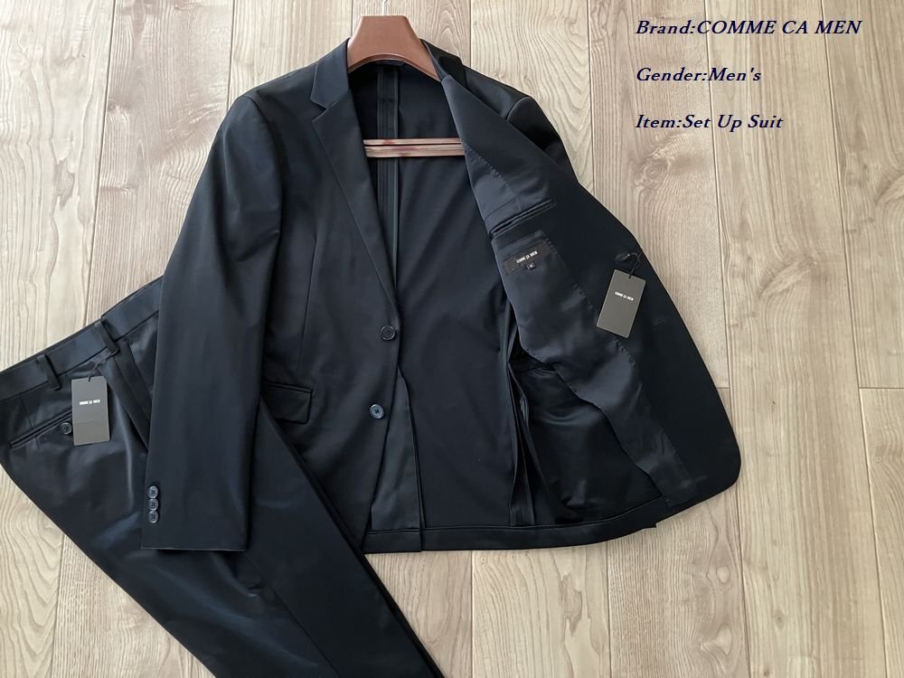  new goods sample COMME CA MEN Comme Ca men [ made in Japan ] spring summer single 2B stretch setup suit 05 black M size 15JG01 regular price 75,900 jpy 