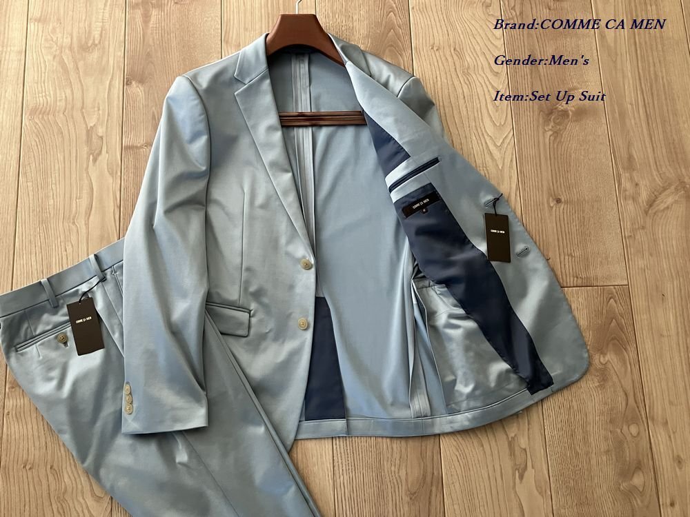  new goods sample COMME CA MEN Comme Ca men [ made in Japan ] spring summer single 2B stretch setup suit 23 sax M size 15JG01 regular price 75,900 jpy 