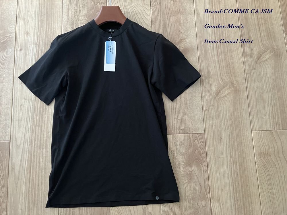 新品 COMME CA ISM コムサイズム メン コットン天竺 ジャケットTシャツ 05ブラック Lサイズ 60TC04 定価3,900円_画像1