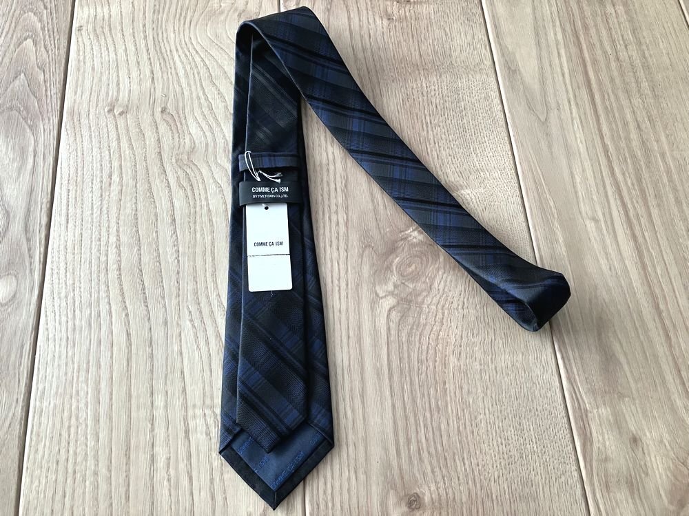  new goods COMME CA ISM Comme Ca Ism men shadow check silk necktie 09 navy F size 06NW13 regular price 3,900 jpy 