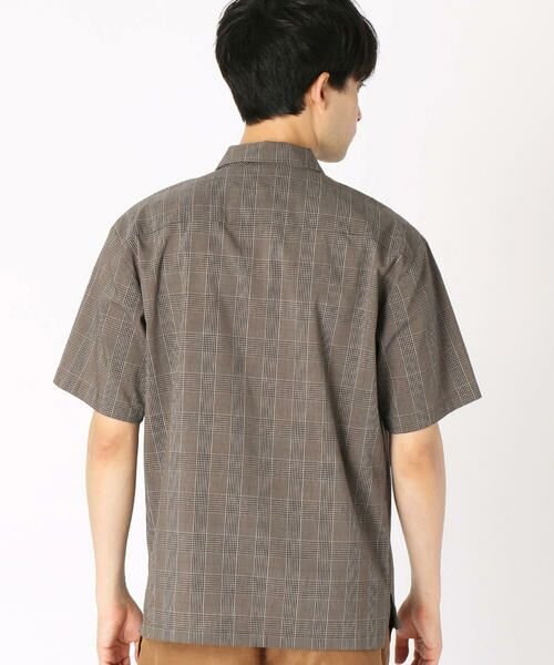 新品 COMME CA ISM コムサイズム《リネンミックス》オープンカラーシャツ 14ブラウン Sサイズ 34IR01 定価6,900円_画像5