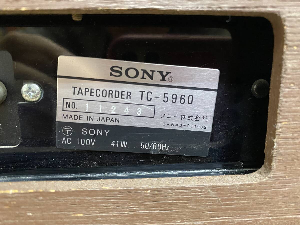 ４ SONY ソニー TC-5960 オープンリールデッキ オーディオ機器 通電確認済みの画像4