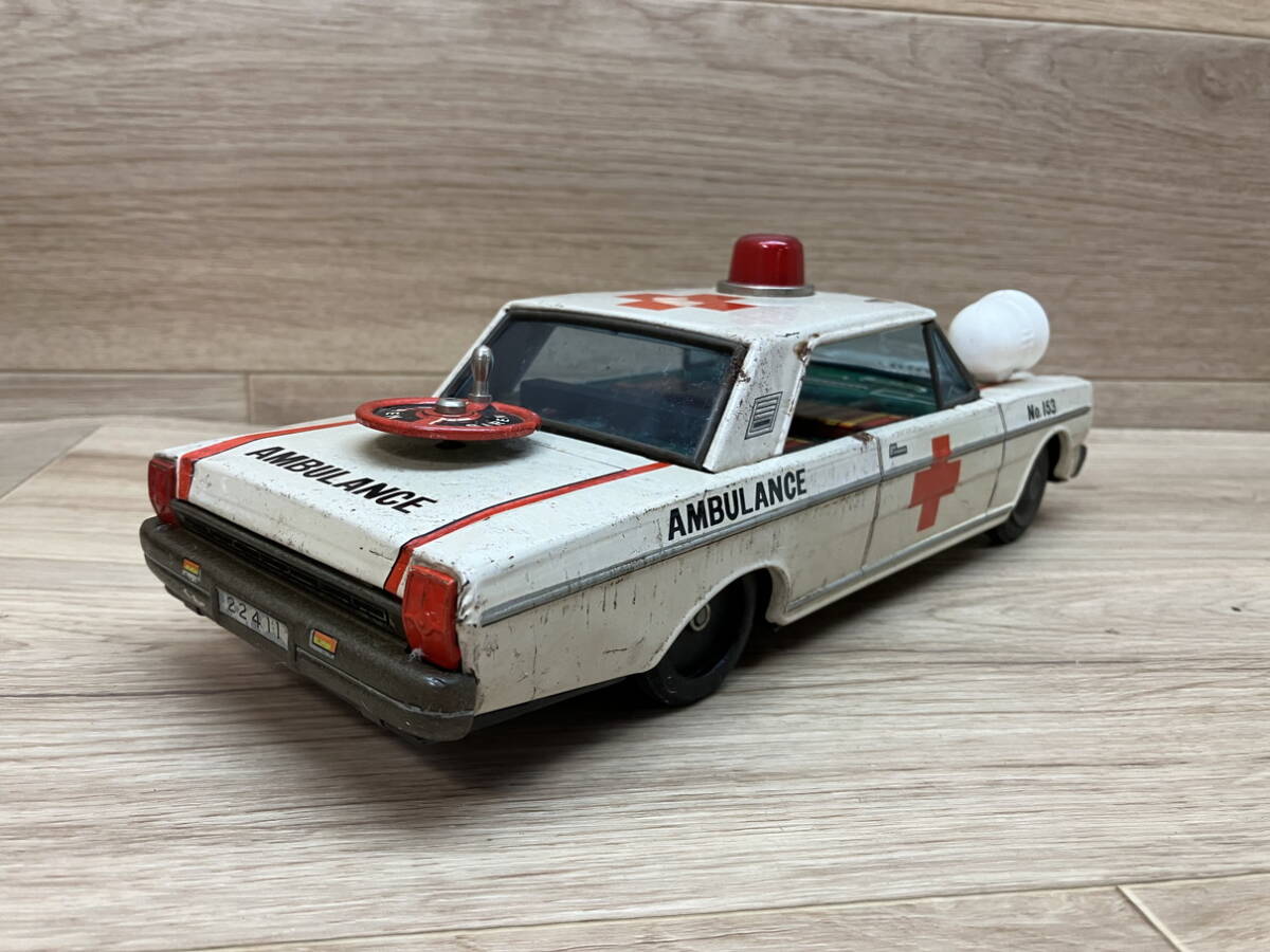 55. 当時物　アオシン　AMBULANCE　NO.153　ブリキ　救急車　昭和　レトロ　玩具　 _画像5