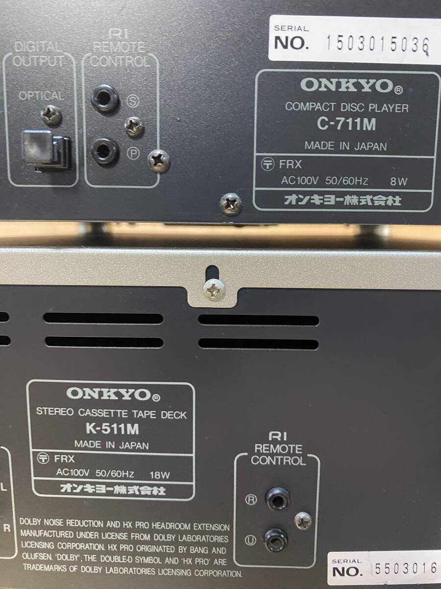 ONKYO オンキョー システムコンポ A-911M/T411-M/C-711M/K-W511M スピーカー D-202A の画像8