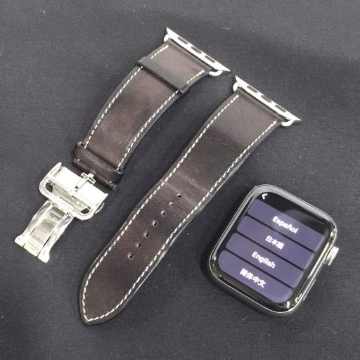 1円 Apple Watch Hermes Series6 44mm GPS+Cellularモデル MJ493J/A A2376 シルバー スマートウォッチ 本体_画像1