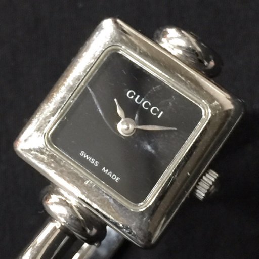 グッチ クォーツ 腕時計 レディース ブラック文字盤 1900L 未稼働品 保存箱付き ブランド小物 GUCCI QR052-212_画像1