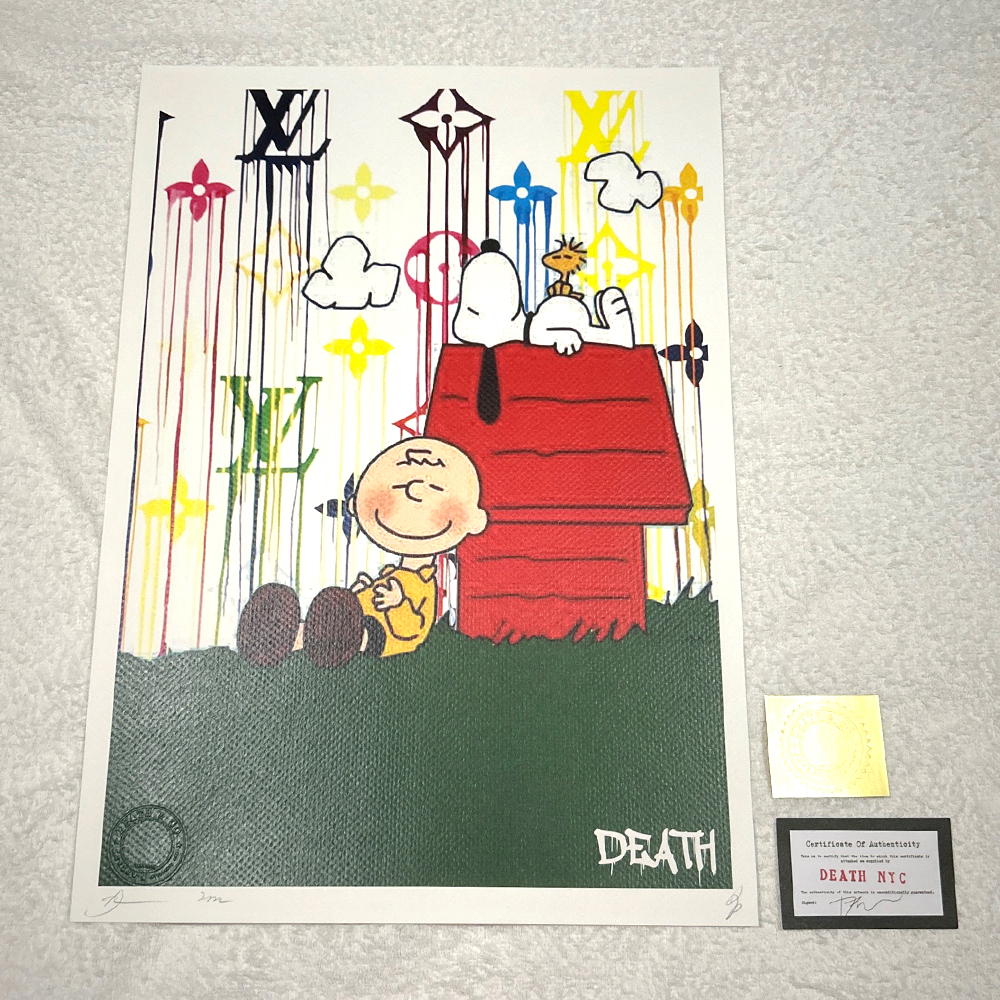 世界限定100枚 DEATH NYC スヌーピー SNOOPY ルイヴィトン LOUISVUITTON ポップアート PEANUTS アートポスター 現代アート KAWS Banksy_画像1