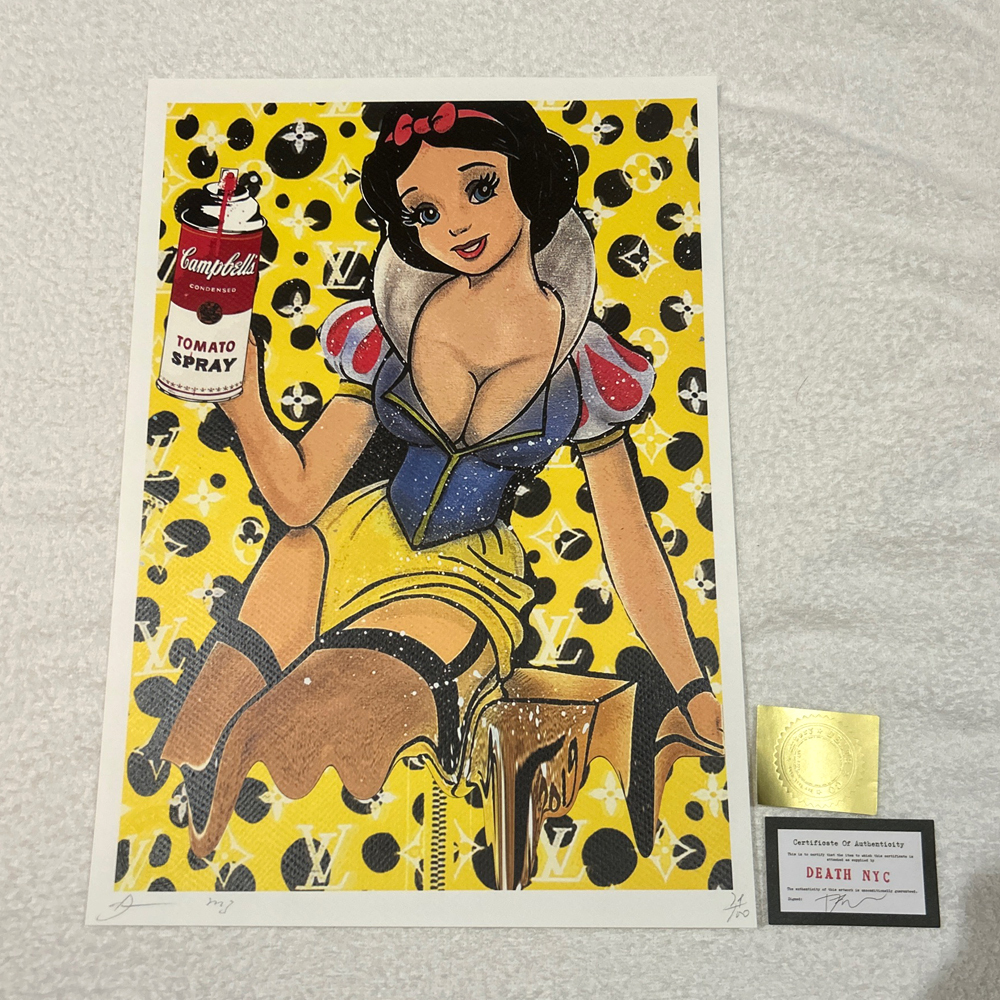  worldwide limitation 100 sheets DEATH NYC Snow White Vuitton LOUISVUITTON. interval . raw [Dots Obsession] pop art art poster present-day art KAWS Banksy