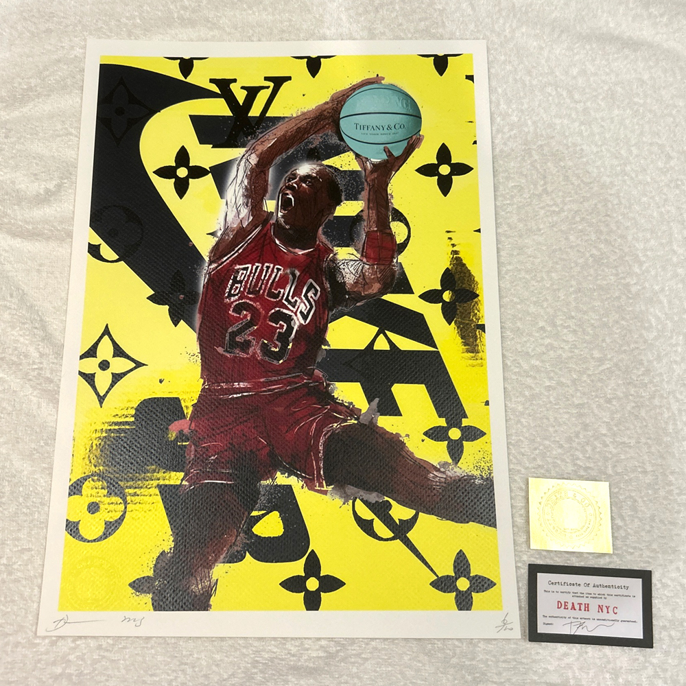 DEATH NYC マイケルジョーダン ルイヴィトン ナイキ NIKE SNKRS NBA 世界限定100枚 ポップアート アートポスター 現代アート KAWS Banksy_画像1