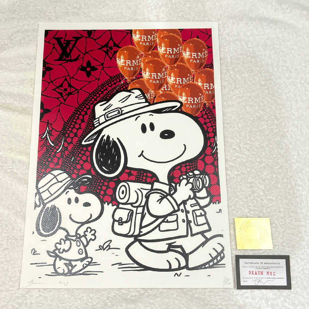 DEATH NYC スヌーピー SNOOPY ルイヴィトン LV 草間彌生 かぼちゃ 世界限定100枚 ポップアート アートポスター 現代アート KAWS Banksy_画像1