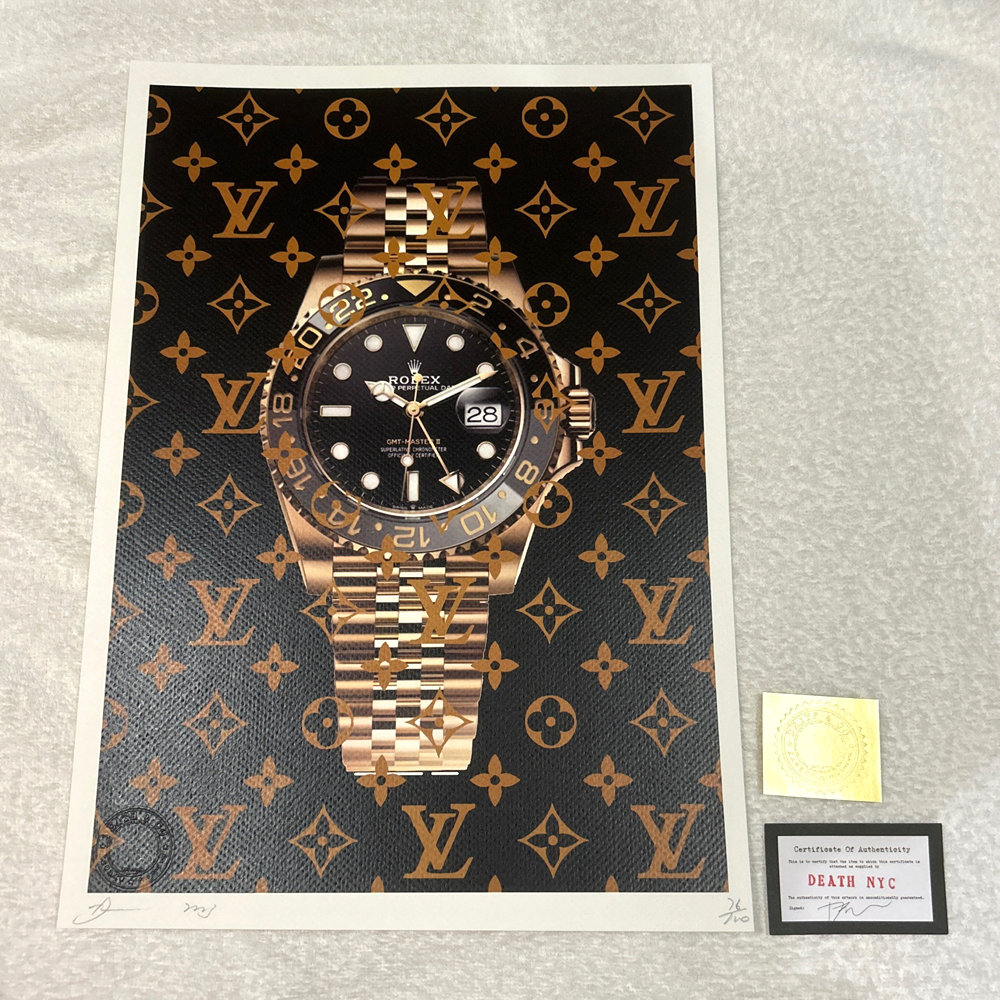 世界限定100枚 DEATH NYC ロレックス ROLEX GMT-MASTER2 ヴィトン LOUISVUITTON ポップアート アートポスター 現代アート KAWS Banksy_画像1