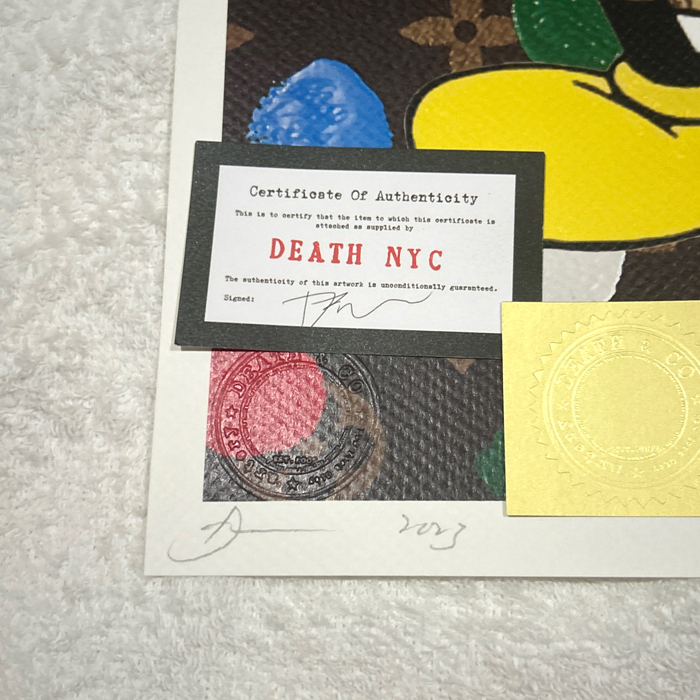 DEATH NYC ミッキーマウス ルイヴィトン LOUISVUITTON グッチ GUCCI 世界限定100枚 ポップアート アートポスター 現代アート KAWS Banksy_画像2