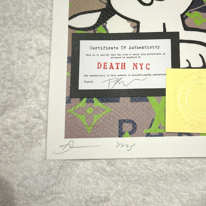 DEATH NYC スヌーピー SNOOPY ヴィトン LOUISVUITTON エルメス HERMES 世界限定100枚 ポップアート アートポスター 現代アート KAWS Banksyの画像2