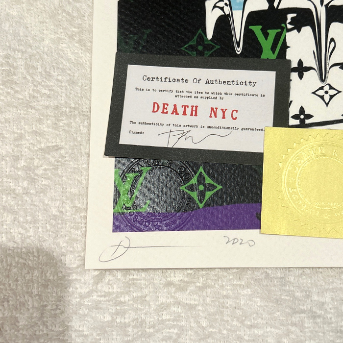 世界限定100枚 DEATH NYC スヌーピー SNOOPY ルイヴィトン LOUISVUITTON ポップアート PEANUTS アートポスター 現代アート KAWS Banksy_画像2