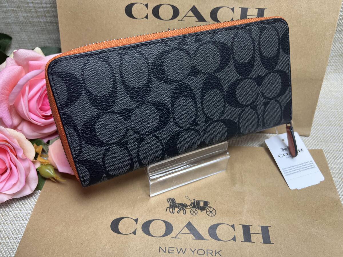 コーチ COACH長財布 財布 シグネチャー ラウンドジップ ラウンドファスナー カラーブロックプレゼント 贈り物 ギフトA199 F78202 の画像1