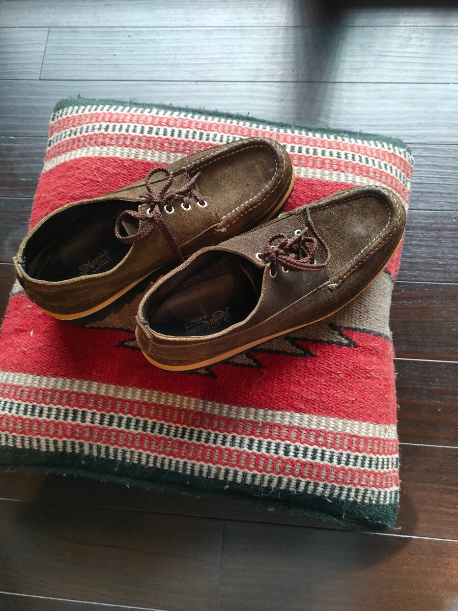 中古　RUSSELL MOCCASIN　茶色　　ラッセルモカシン 　オネイダ　８Ｄシャークソール　ダブルモカシンアメリカ製　手作り　 　_画像2