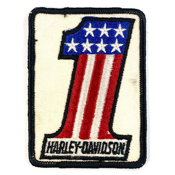 ハーレー・ダビッドソン ナンバーワン ビンテージ パッチ Harley Davidson #1 Vintage Patch バイカー HARLEY-DAVIDSON AMF Biker No1_画像1