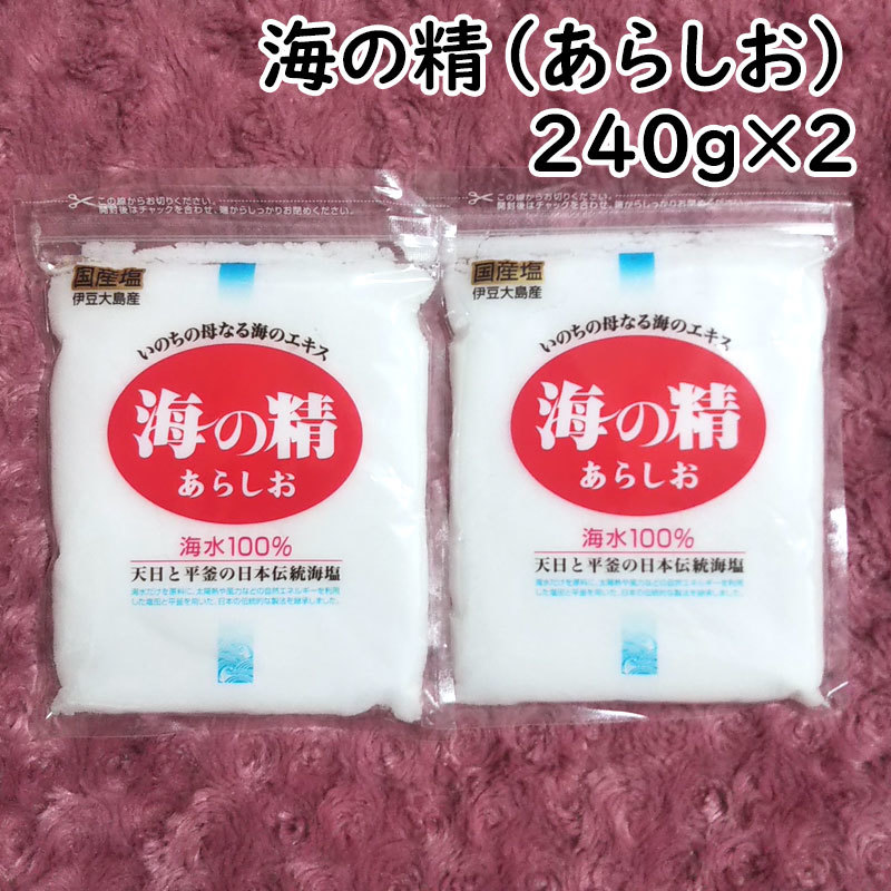 【送料無料】斎藤一人さんオススメの自然塩 海の精 あらしお 240g×2袋（can0991）結界塩 天然塩 あら塩_画像1